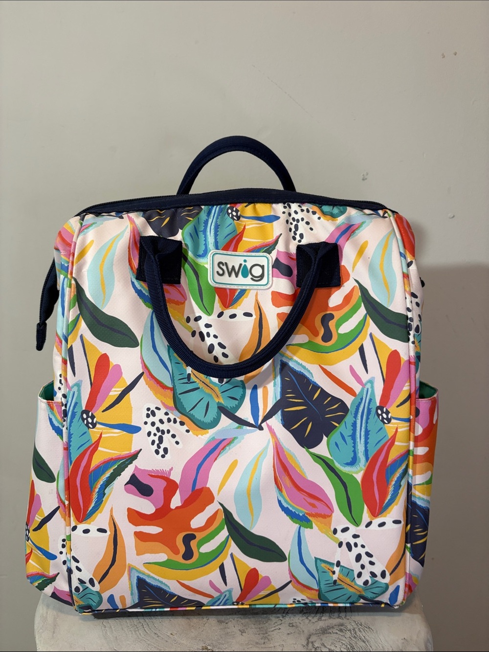 Swig Life Packi 24 Backpack Cooler Calypso Print Multicolor Monstera Insulated